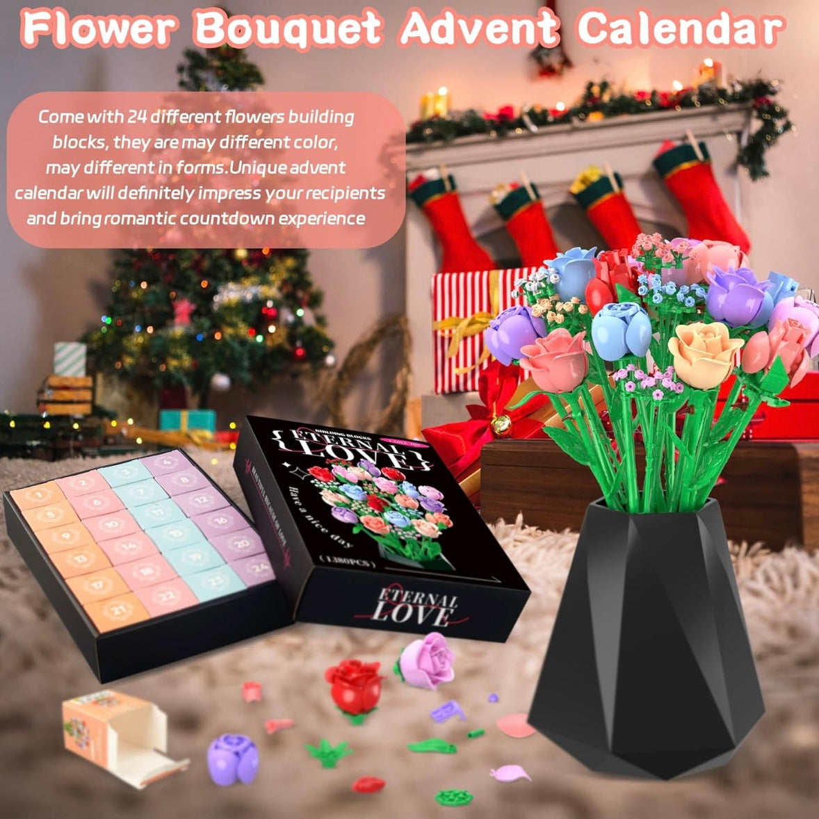Brick Flower Advent™ — 24-Day Bouquet