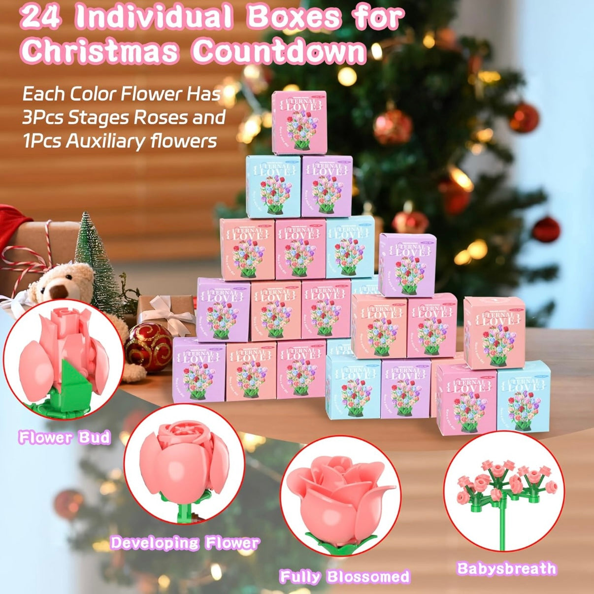 Brick Flower Advent™ — 24-Day Bouquet